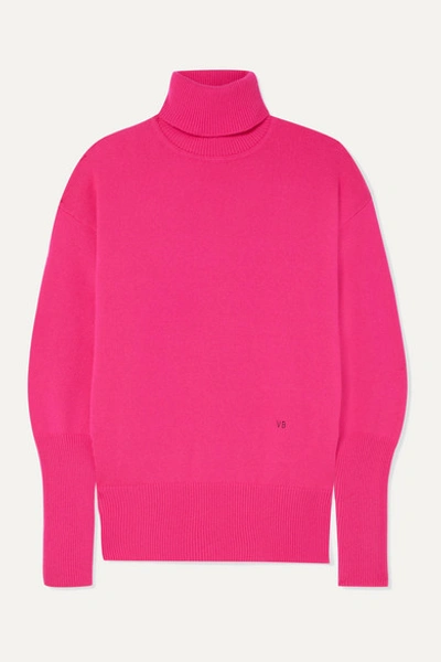 Victoria Beckham Cashmere-blend Turtleneck Sweater In Fuchsia