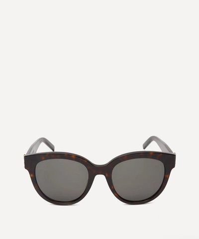 Saint Laurent Round Cat-eye Sunglasses In Havana