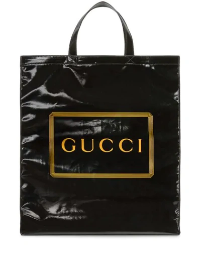 Gucci Medium  Print Tote In Black
