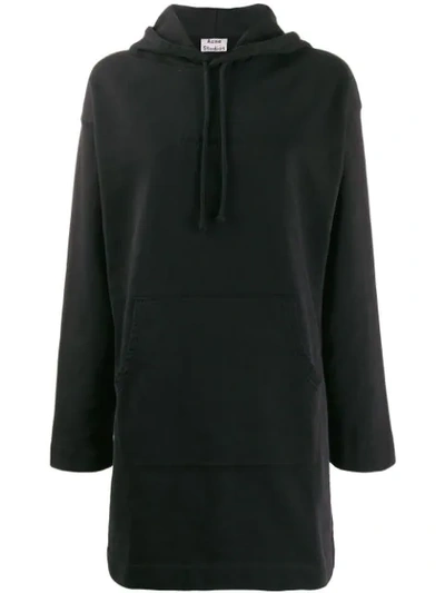 Acne Studios Oversized Hoodie Dress In Black