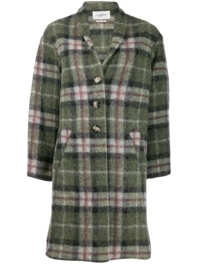 Isabel Marant Étoile Plaid Single-breasted Coat In Green