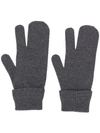 Maison Margiela Three-finger Gloves In Grey