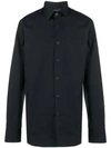 Prada Embroidered Logo Shirt In Black