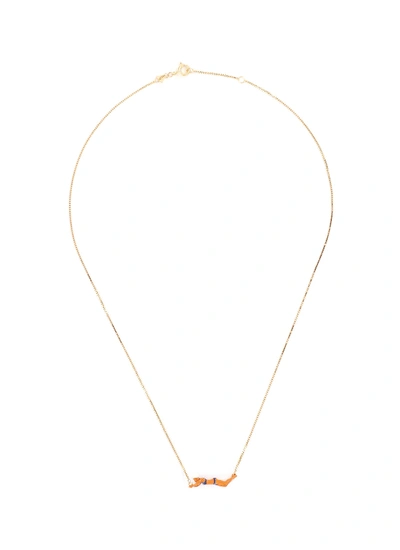 Aliita 'nadadora Completo' Swimmer Pendant 9k Yellow Gold Necklace In Metallic