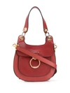 Chloé Small Tess Leather Shoulder Bag In Sepia Brown