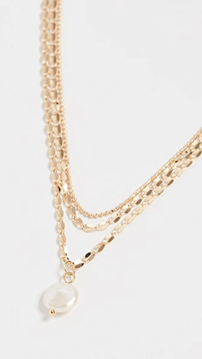 Jules Smith Layered Freshwater Pearl Mop Necklace In Gold/pearl