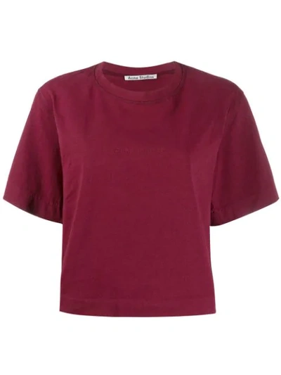 Acne Studios Boxy-fit Logo T-shirt In Red