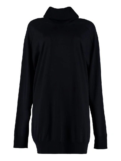 Maison Margiela Oversized Turtleneck Sweater In Blue