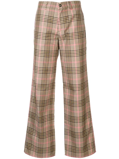 Maggie Marilyn Go Getter Plaid Trousers In Brown