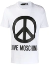 Love Moschino Logo Print T-shirt In White