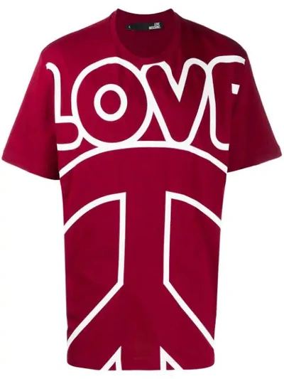 Love Moschino Logo Print T-shirt In P32 Red