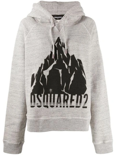 Dsquared2 Mountains Hoodie In Grey
