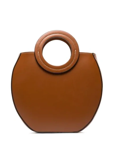 Staud Frida Curved Tote In Brown