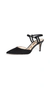 Sam Edelman 'javin' Ankle Strap Suede Pumps In Black