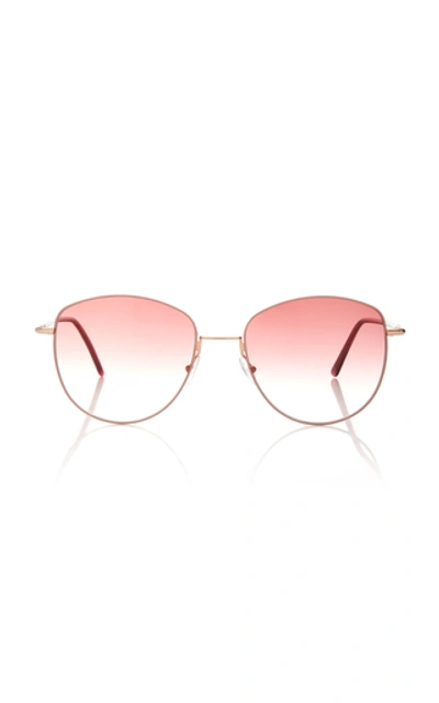 Andy Wolf Mila Round-frame Metal Sunglasses In Pink