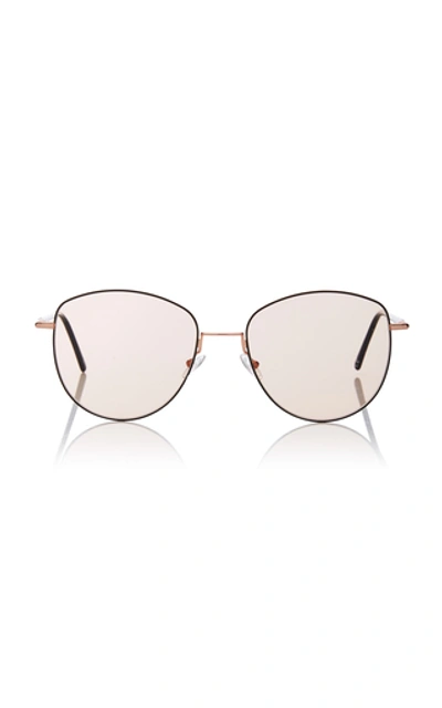 Andy Wolf Mila Round-frame Metal Sunglasses In Brown