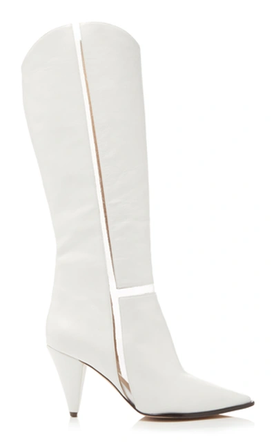 Alexandre Birman Dora Pvc And Leather Ankle Boots In White