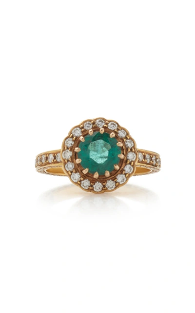 Amrapali 18k Gold, Emerald And Diamond Ring In Green