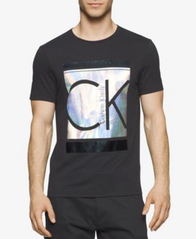 Calvin Klein Men's Iridescent Graphic-print T-shirt In Black | ModeSens