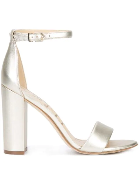 Sam Edelman 'daniella' Ankle Strap Metallic Leather Sandals In Silver ...