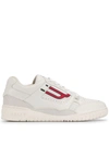Bally Kuba Low Top Sneakers In White,red
