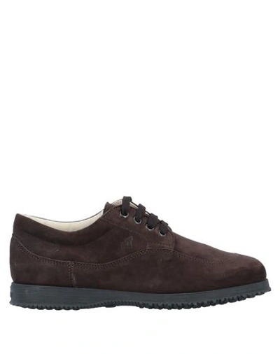 Hogan Lace-up Shoes In Brown