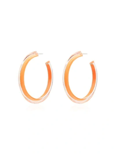 Alison Lou Jelly Medium Hoop Earrings In Orange