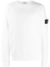 Stone Island Compass Badge Sweatshirt In V0099 White