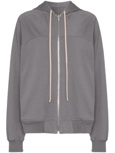 Rick Owens Zip-up Hoodie In Grey