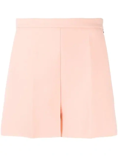 Msgm Side Zip Fastening Shorts In Neutrals