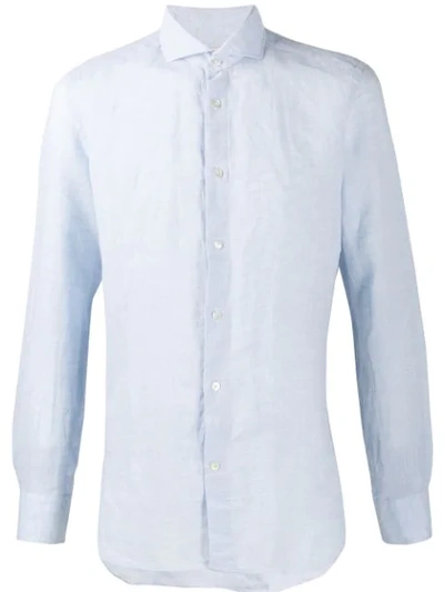 Leqarant Long-sleeve Fitted Shirt In Blue