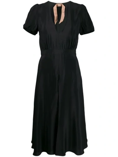 N°21 Short-sleeved Flared Dress In Black