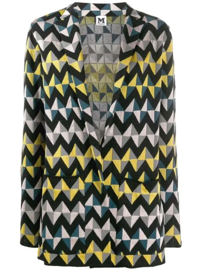 M Missoni Geometric Print Blazer In Black