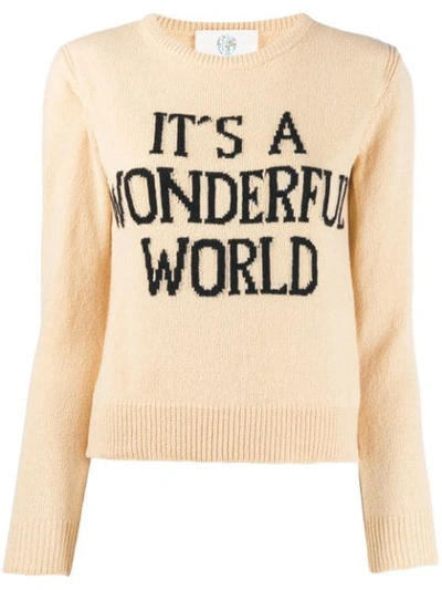 Alberta Ferretti It's A Wonderful World Sweater In Neutrals