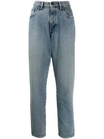 Miu Miu High-waist Faded Jeans In Blue