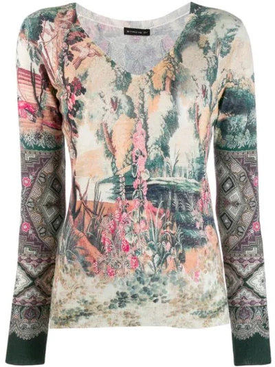 Etro Floral Print Jumper In Neutrals