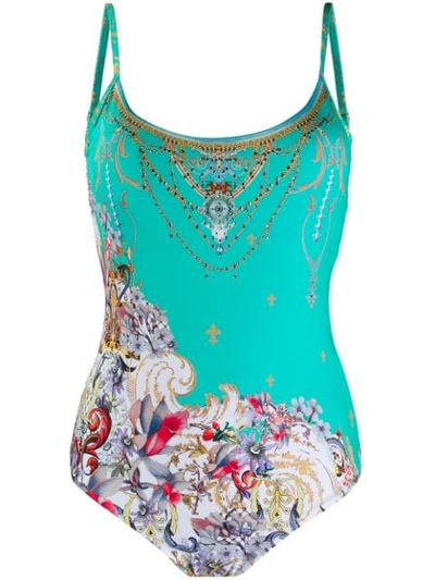 Camilla Floral Chain Print Swimsuit - Blue
