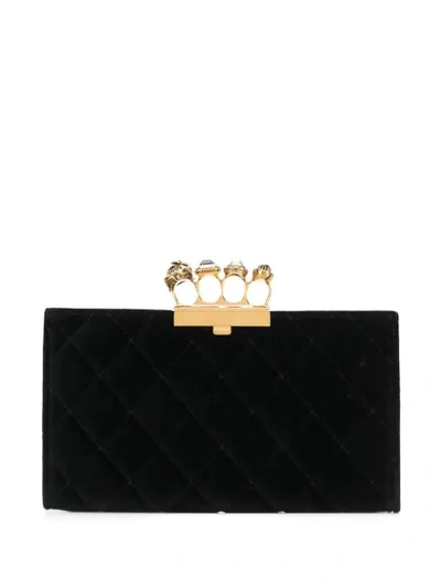 Alexander Mcqueen Knuckle Duster Clutch Bag In Black