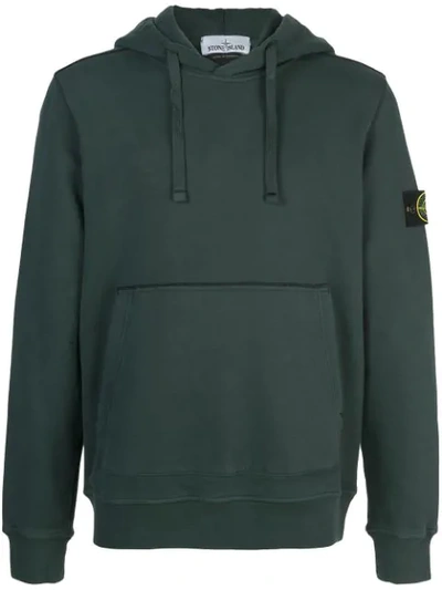 Stone Island Sleeve Insignia Hoodie In V0057  Green