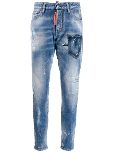 Dsquared2 D Squared Skinny Dan Jeans In Blue