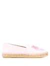 Kenzo Logo Embroidered Espadrilles In Pink