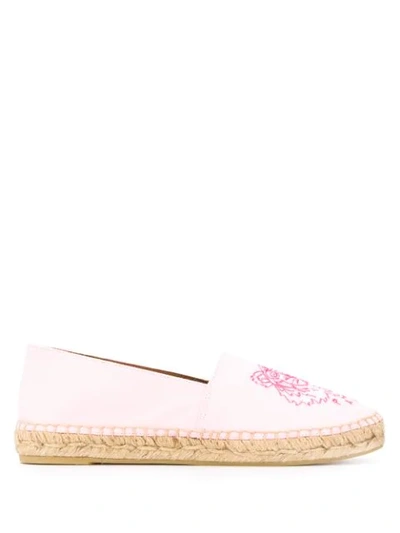 Kenzo Logo Embroidered Espadrilles In Pink