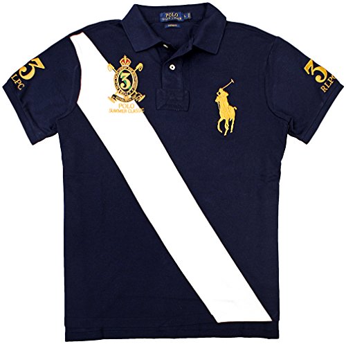 Polo Ralph Lauren Men's Custom-fit Banner Polo In French Navy | ModeSens
