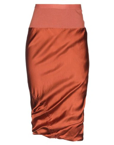 Rick Owens 3/4 Length Skirts In Rust