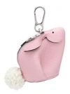 Loewe Bunny Bag Charm With Genuine Shearling In Pink