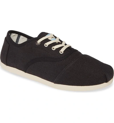 Toms Cordones Sneaker In Black Canvas