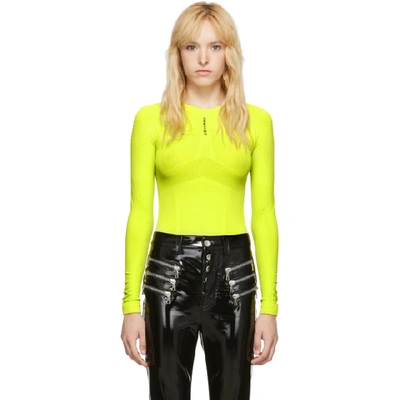 Ben Taverniti Unravel Project Unravel Yellow Seamless Bodysuit In Lime