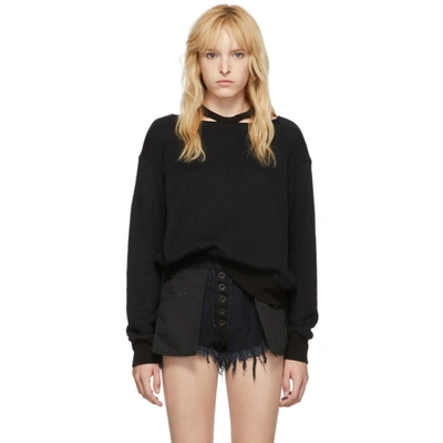 Ben Taverniti Unravel Project Unravel Black Cut-out Crewneck Jumper