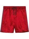 Gucci Acetate Shorts With Gg Star In Red