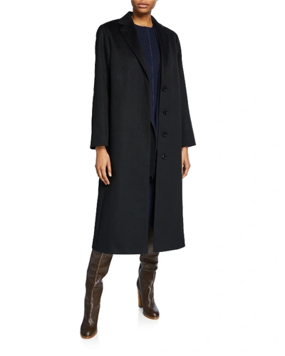 Agnona Cashmere Wrapped Robe Coat In Black